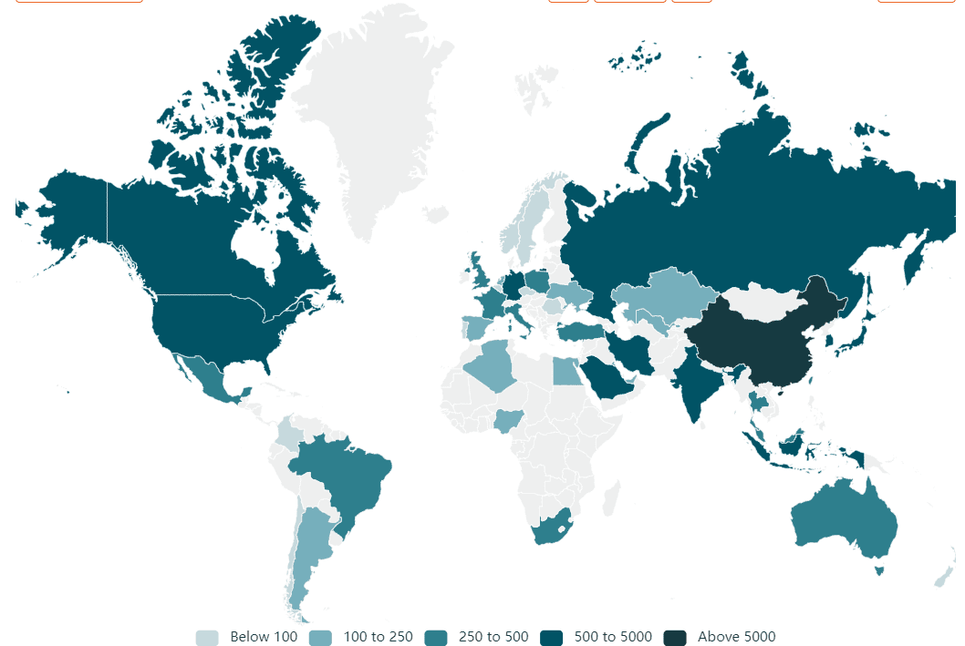 ﻿CO2 emissions from fuel combustion by country (MtCO2), Enerdata